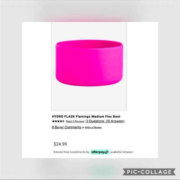 Hydro Flask Wide Mouth Straw Lid & Med Flex Boot Set: Black & Flamingo Pink - Picture 5 of 6
